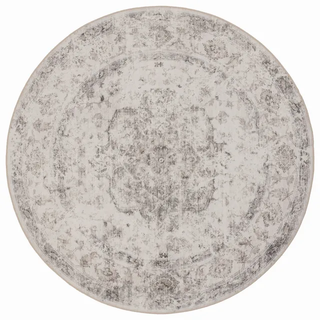 Ayyildiz Wasbaar vloerkleed Inka (rond, beige 1141) - ⌀ 120 cm