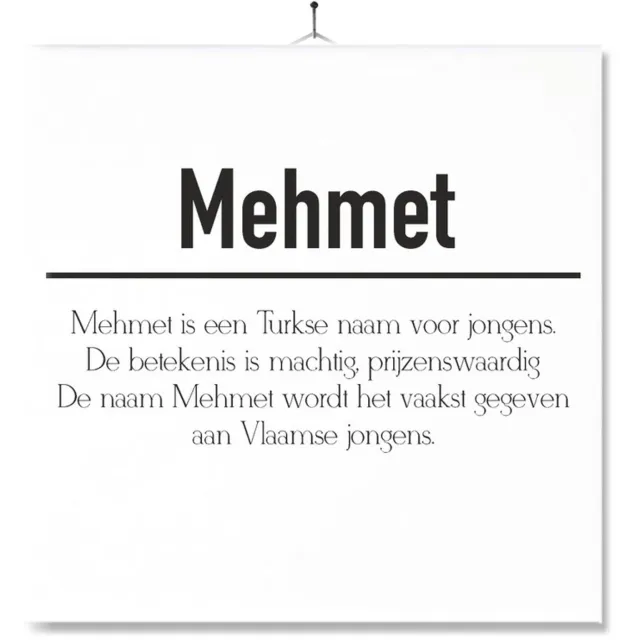 MC Living Tegel Met Opdruk | Betekenis | Kado | Cadeau | Met Naam - Mehmet Multi-Color