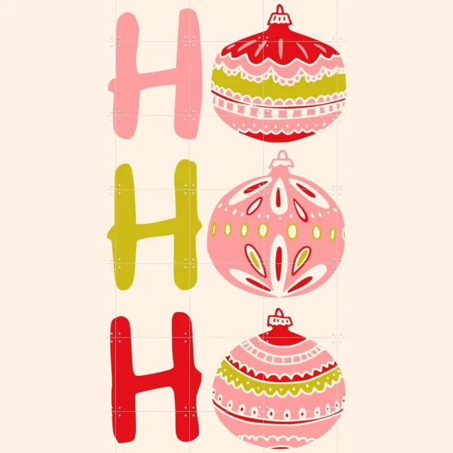 IXXI HoHoHo - roze, Annick & Various - 100 x 140 cm - Grote wanddecoratie en posters - Typografie, Speels, Grafisch Ontwerp, Illustraties, Woonkamer