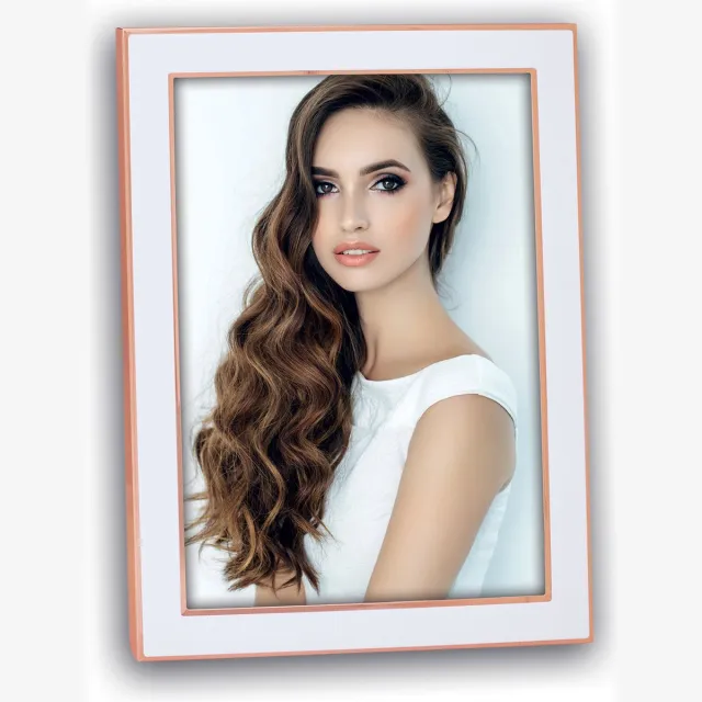 Zep Zoe Wit - Metalen Fotolijst - Fotomaat 15x20 cm - wit en roze - 74W68 Koper;Wit