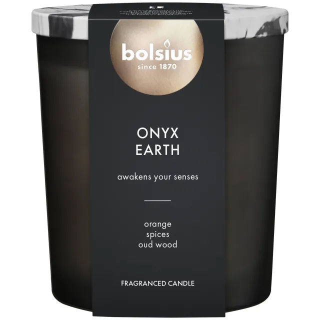 Bolsius geurkaars - Onyx Earth (75 branduren) zwart