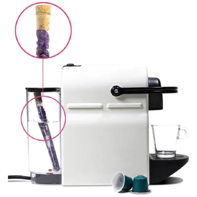 Yogi & Yogini Edelsteenwaterstaaf Mini Espresso Paars-Wit