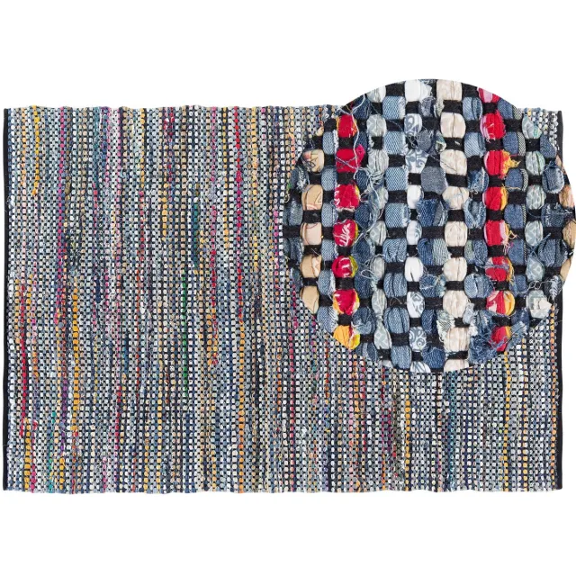 Beliani ALANYA - Laagpolig vloerkleed - Multicolor - 140 x 200 cm - Katoen Meerkleurig