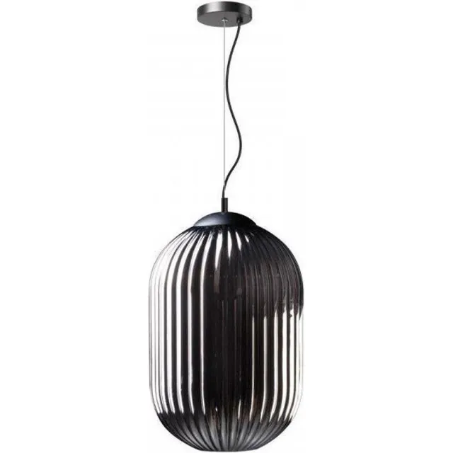 Expo Trading ETH Glamm Hanglamp - Ø30cm - E27 - Glas - Gerookt Zwart