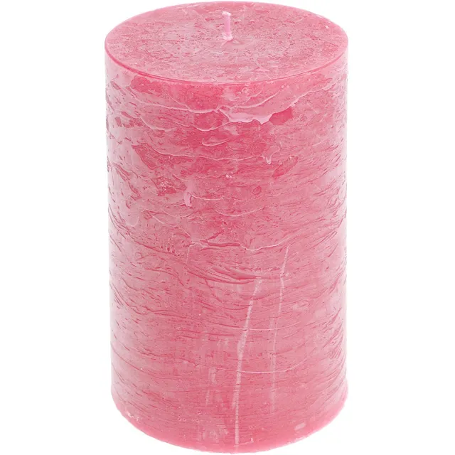 Viana Roze pilaarkaarsen, door en door geverfd, lang brandend, 85x150mm, set
