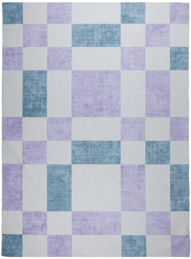Fraai Retro buitenkleed - Pop Cubes Lila - 80x150cm Paars