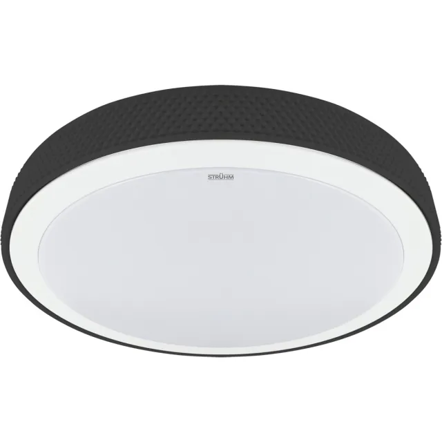 STRÜHM RATAN - Led plafondlamp -Keuken/Woonkamer/Slaapkamer - Rond - 24w - 3 CCT - warm wit / daglicht/ koud wit - 2900 Lumen - IP20 - Zwart