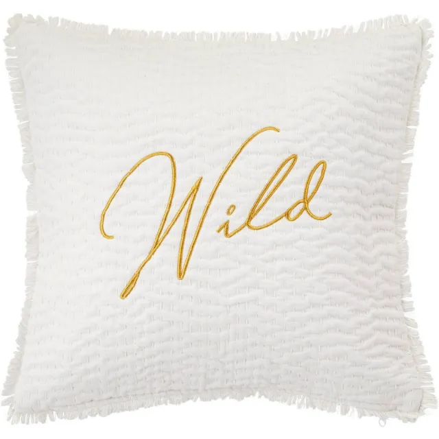 Atmosphera Créateur d'intérieur® Geborduurd kussen WILD Blanc