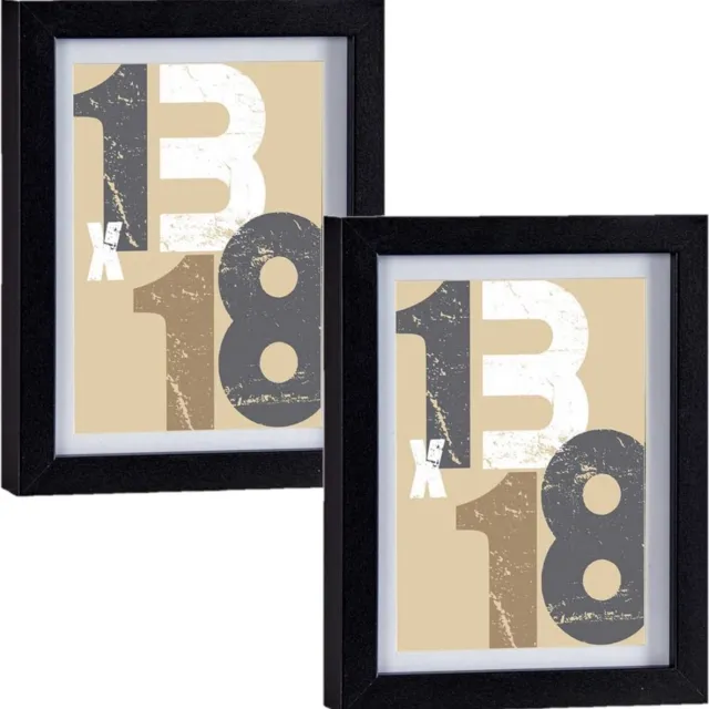 Arte r Fotolijst voor een foto van 13 x 18 cm/15 x 20 cm - 2x stuks - zwart - hout - passe partout