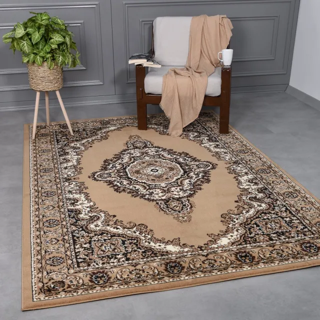 flycarpets Klassiek Beige Vloerkleed Skazar - Oosters motief - Perzisch Tapijt - Woonkamer - 280x380 cm