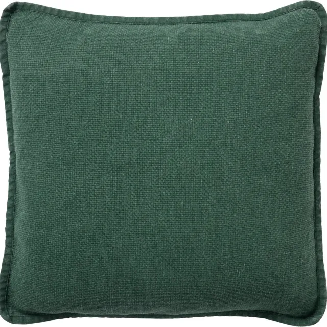 Dutch Decor BOWIE - sierkussen 45x45 cm - gewassen katoen - Mountain View - groen - Inclusief binnenkussen - Luxe kussens voor woonkamer & bank Donkergroen