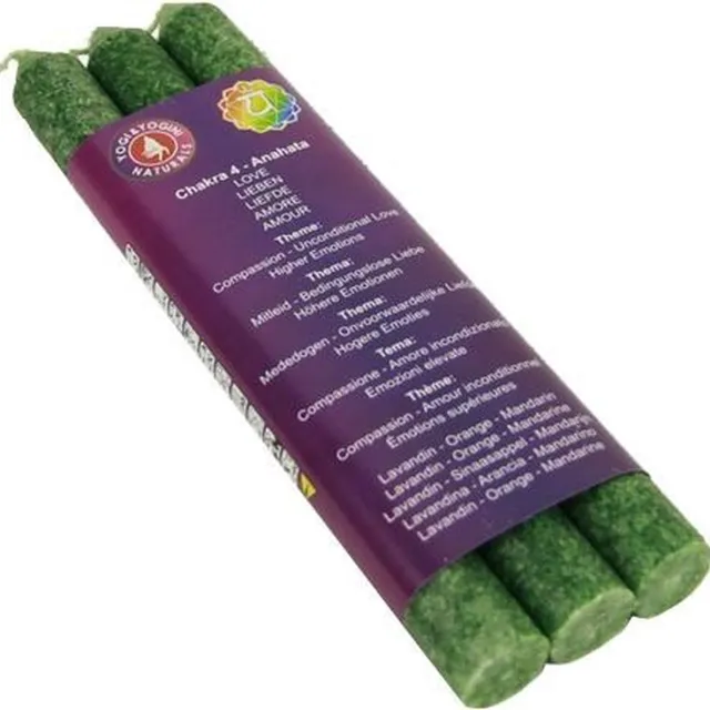 Greenpalm Diner geurkaars 4e chakra Anahata (3-pack) Multi colour