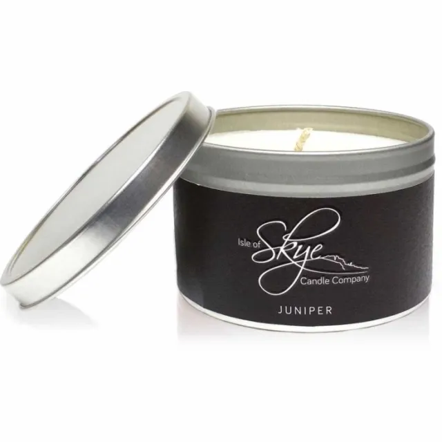 Isle of Skye Candle Company Geurkaars Jeneverbes (Juniper) Blikje - 30 uur - Sojawas - Isle of Skye Candle transparant