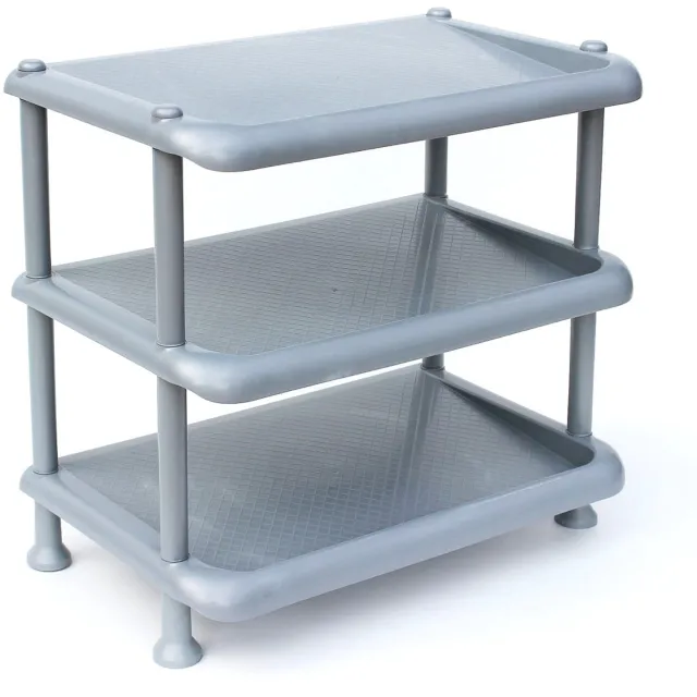 ‎DanDiBo DanDiBo Schoenenrek stapelbaar - 3 niveaus - Grijs kunststof - 46 cm