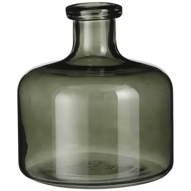 Mica Decorations Regal Fles Vaas - H22 x Ø20 cm - Glas - Groen