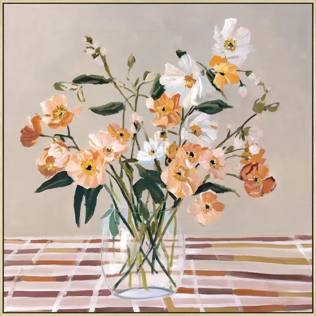 homebound by ky Schilderij Morning Glow 70x70cm roze