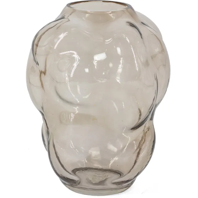 homebound by ky Glazen vaas bubbels zalm | glazen vaas | 18x18x25cm | stijlvolle vaas