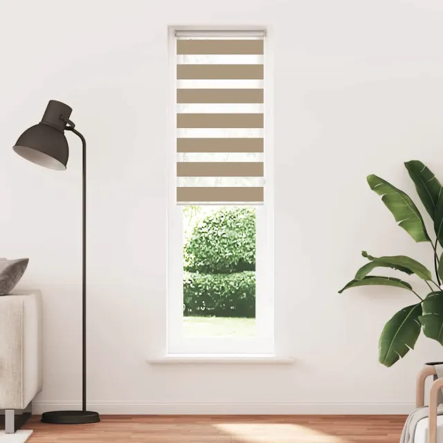 vidaXL Zebra Blind 65x200 cm stofbreedte 60,9 cm polyester zandbruin