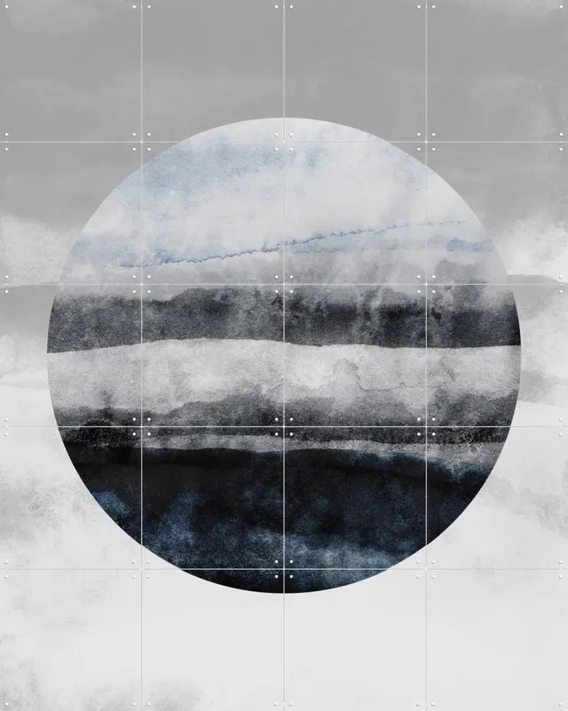 IXXI Minimalism 47, Mareike Böhmer - 80 x 100 cm - Grote wanddecoratie en posters - Grafisch Ontwerp, Minimalisme, Aquarel, Abstract, Mancave Rustig / Zwart en wit / Grijs