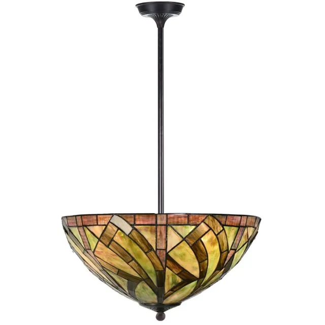 Coloured by Art Tiffany Hanglamp Up-light Willow - Art Deco Trade Donkergroen