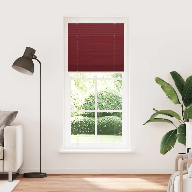 vidaXL Plissé rolgordijn 100x200cm stofbreedte 99,4 cm bordeauxrood
