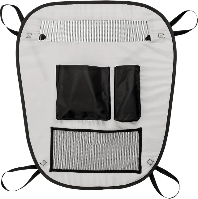 Famanu Auto-scheidingsnet voor honden, barrière voor honden met 3 zakken, van polyester, 60 x 70 cm Zwart