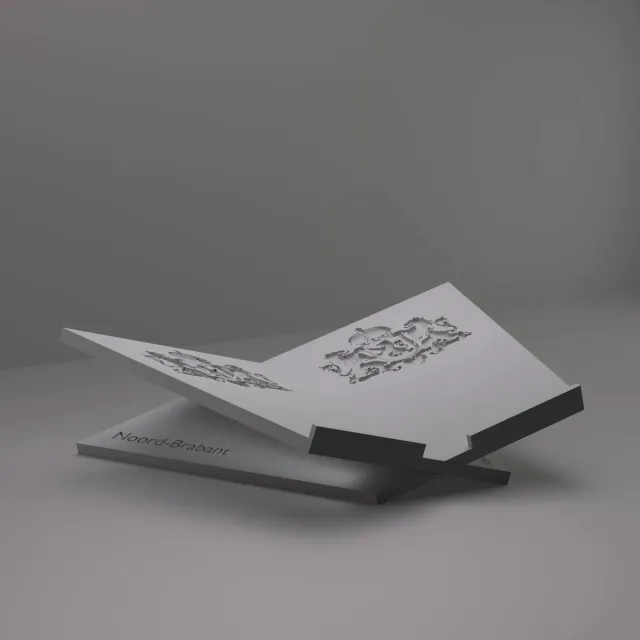 3d-gezellig Boekenstandaard Noord-Brabant - Boekensteun - Boekenhouder - Book Holder - 37*25*10 cm - Grijs - 100% gerecycled PLA (bioplastic)
