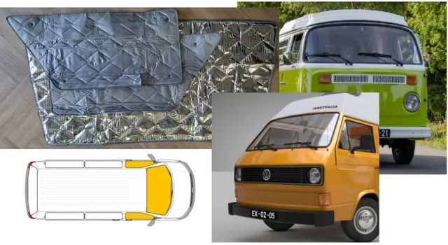 Geschikt voor Volkswagen Raamisolatie Geschikt voor Volkswagen T2 of VW T3 raamisolatie set 3 delig grijs