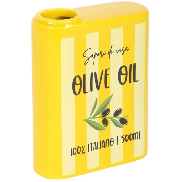 Something Different Olijfolie Bloemenvaas – Keramisch – Italian Summer Collectie 10 x 13 cm Geel