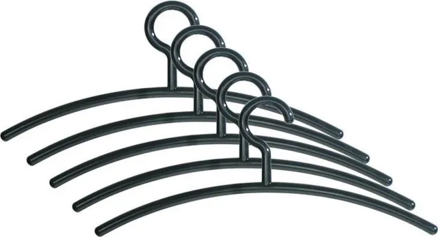 Kerkmann Kleerhangers zwart kunststof set 5 stuks