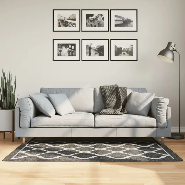 vidaXL Vloerkleed wasbaar 80x150 cm zwart en wit, foto 2