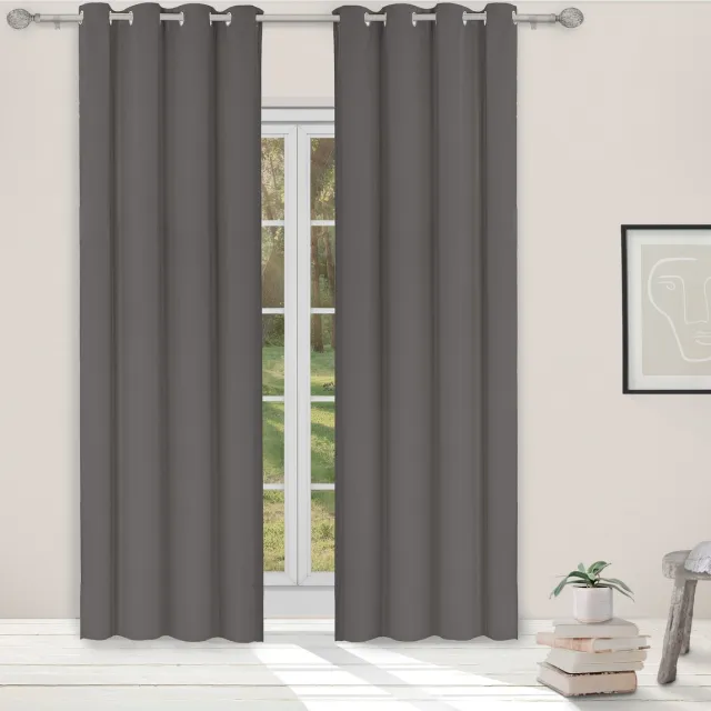 Light Guard 1x kant-en-klaar gordijn - verduisterend - isolerend - geluiddempend - met ringen voor gordijnroede - 140x280cm - iron donkergrijs