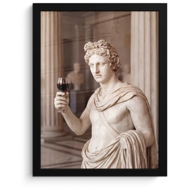 FrameYourWall Poster in lijst - Fotolijst 30x40 cm - Posters - Klassiek - Marmer - Wijn - Posterlijst zwart - Decoratie - Wanddecoratie woonkamer - Muurdecoratie slaapkamer