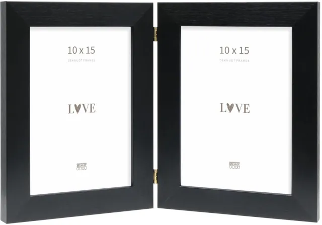 Deknudt Frames fotolijst S41VH2 H2V - zwart - tweeluik - 2x 10x15 cm