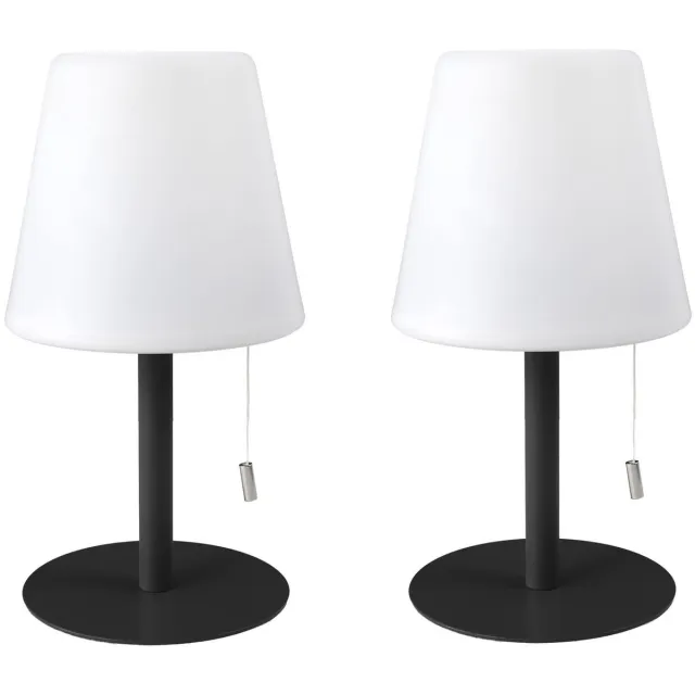 HOME DECO FACTORY LED tafellamp - 2x - kunststof - RGB kleurenlamp - 30 cm - binnen en buiten - multi kleuren Grijs
