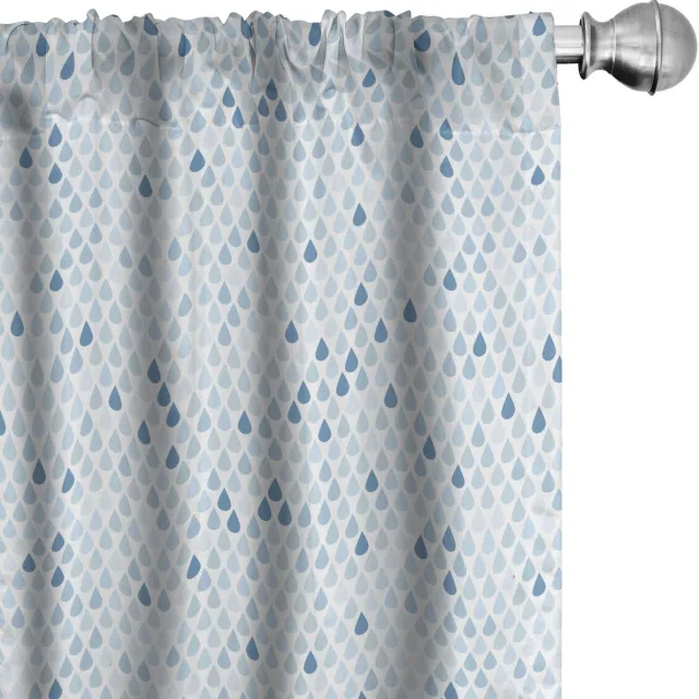 ABAKUHAUS blauw-witte gordijnen – regendruppels – 2x75x175 cm Hellblau