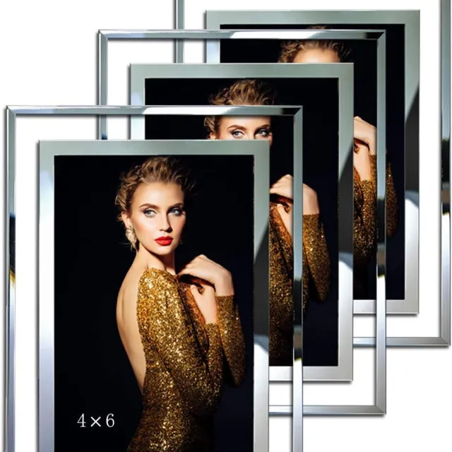 Emolli fotolijst 10 x 15 cm fotolijst staande fotolijst 4 x 6 huwelijkscadeau-ideeën - 3 stuks Zilver