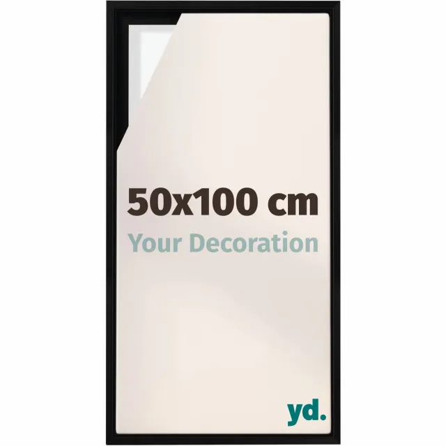 yd. yd, Baklijst 50x100 cm Zwart Mat - Lijst voor Canvasdoek - MDF Lyon