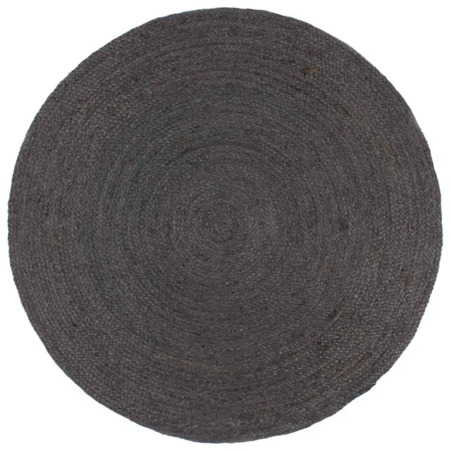 vidaXL Vloerkleed handgemaakt rond 240 cm jute donkergrijs