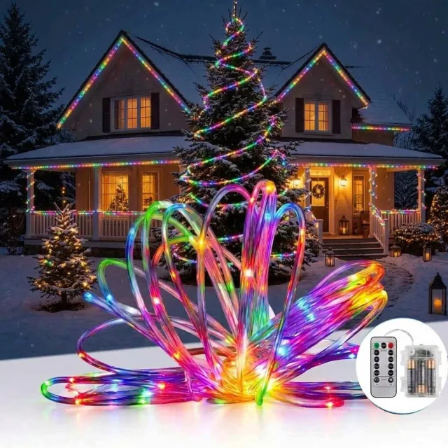 Meedeer Lichtbuis-Lichtslang-10m 100 Leds-Kerstverlichting buitenbuis-8 standen-IP65 waterdicht-Met timer-Decoratieve verlichting-Kleurlicht-Voor feesten, kerst, tuin, terrasdecoratie