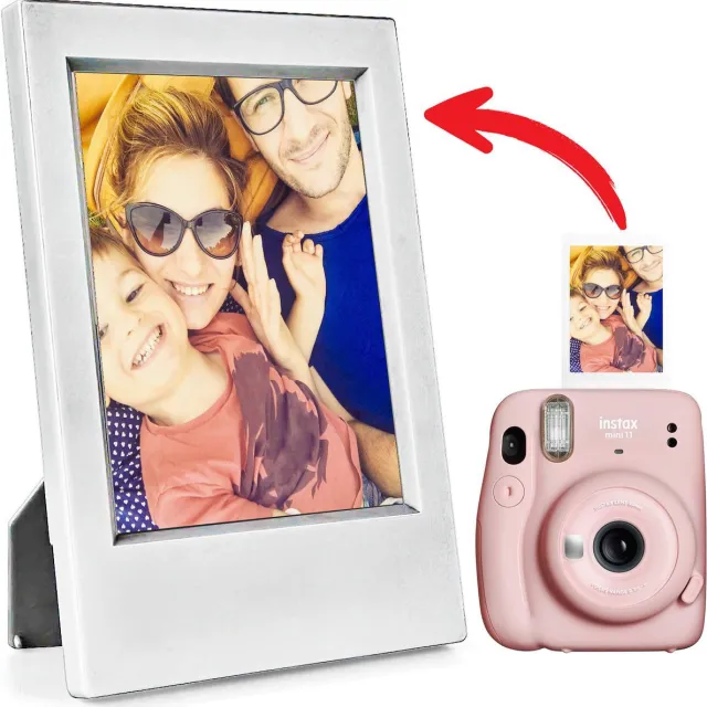 Ainy Mini fotolijst 54x86 mm - grijs fotolijstje - geschikt voor Instax Mini 10 11 12 fotopapier formaat 46x62mm Mini wissellijst | Grijs | 46x62mm
