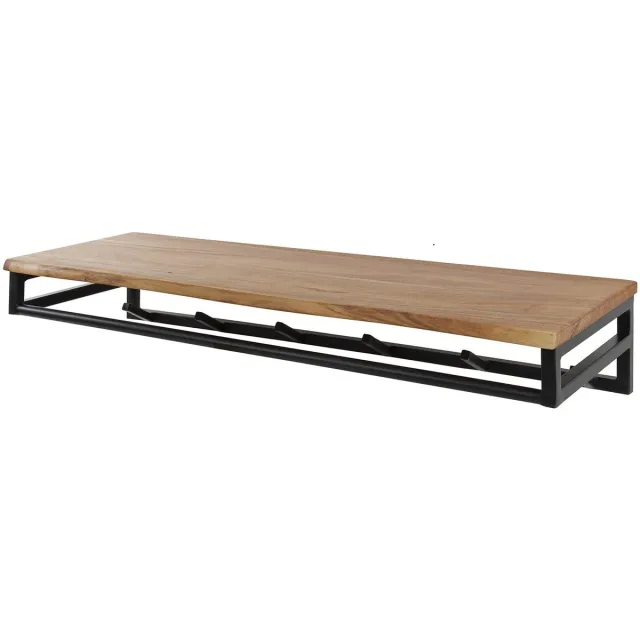 LT-Luce Kapstok Custom 6 Haken Boomstam Hoedenplank 100cm Zwart & Bruin