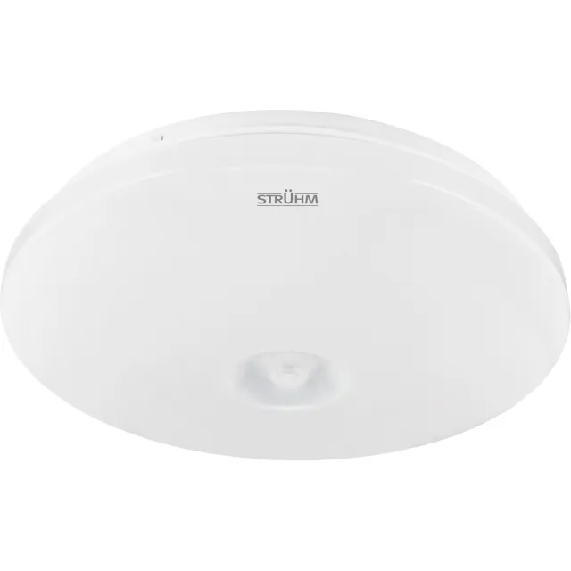 STRÜHM WINYL - Led Opbouw - Plafondlamp 18w 4000K Daglicht wit - 1730 Lumen - PIR SENSOR - met dag en nacht sensor - Wit - Diameter 325 mm