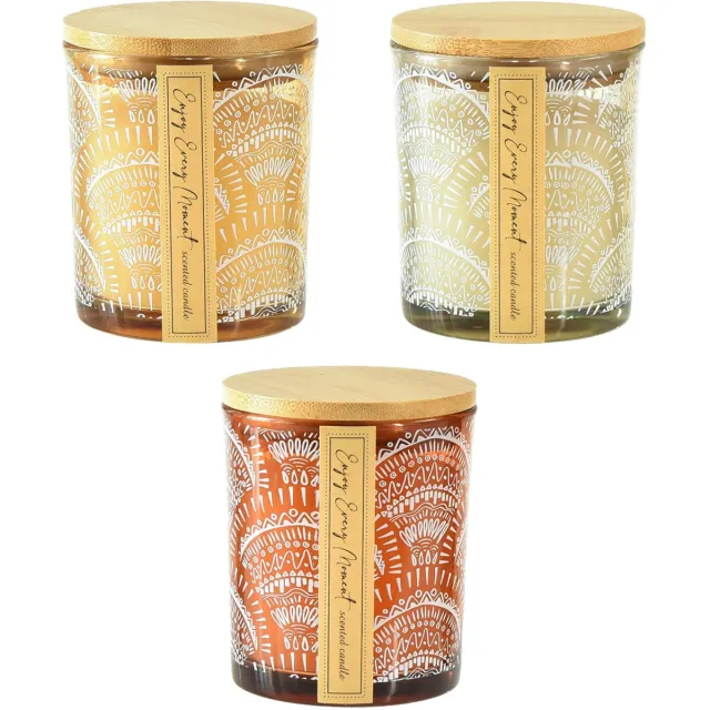 Dijk Naturel Collections Candle sandalwood scent wax with glass 24 18 7x7x8.5cm C/3 Beige