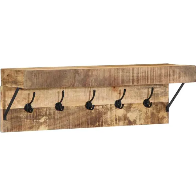 vidaXL Kapstok 73 x 19 x 23 cm Bruin Massief mangohout