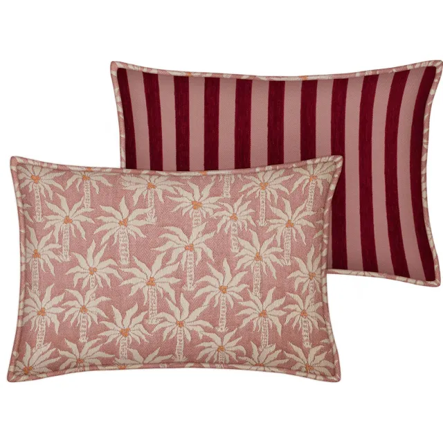 Palais sierkussen Laura x Jackie (50x30 cm) roze/burgundy