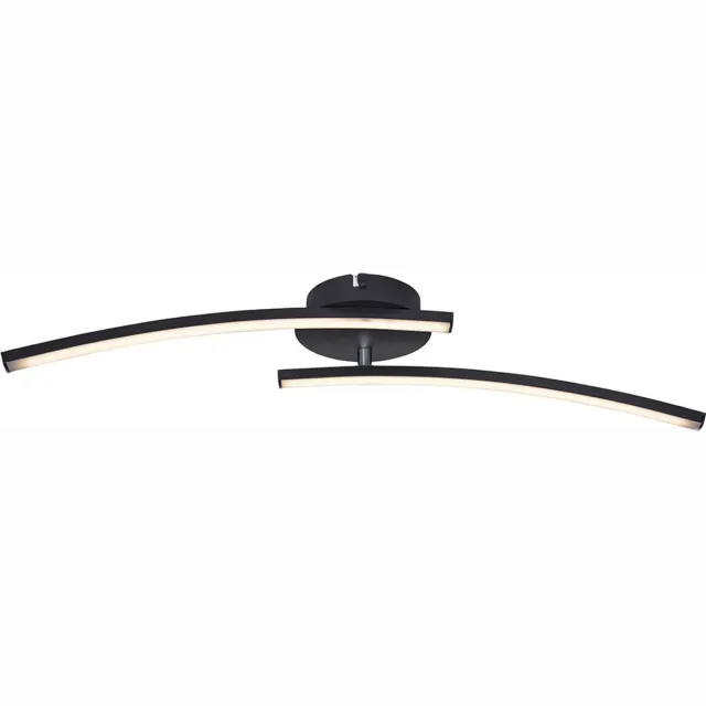Globo LED plafondlamp Moderne daglicht woonkamer, mat zwart, staaf design, 1x LED 12W 1000Lm 3000-6000K, LxBxH 59x12x11 cm