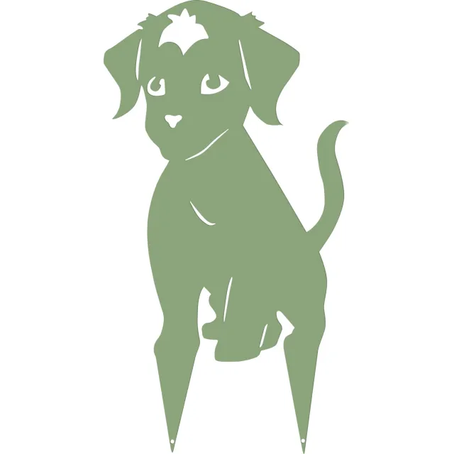 Louis Moulin Decoratieve tuinsteker hond 20x36.5cm groen