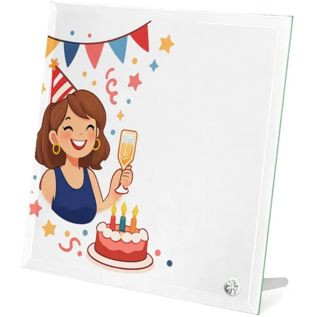 Mr Cadeautjes Glasframe 20 x 20 - design Humoristische mijlpaalverjaardag met een vrolijk dier als ho | cadeau Wit