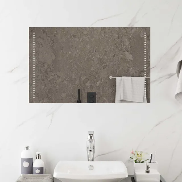vidaXL LED Badkamer Spiegel Doorzichtig 80 x 50 cm gehard glas Transparent